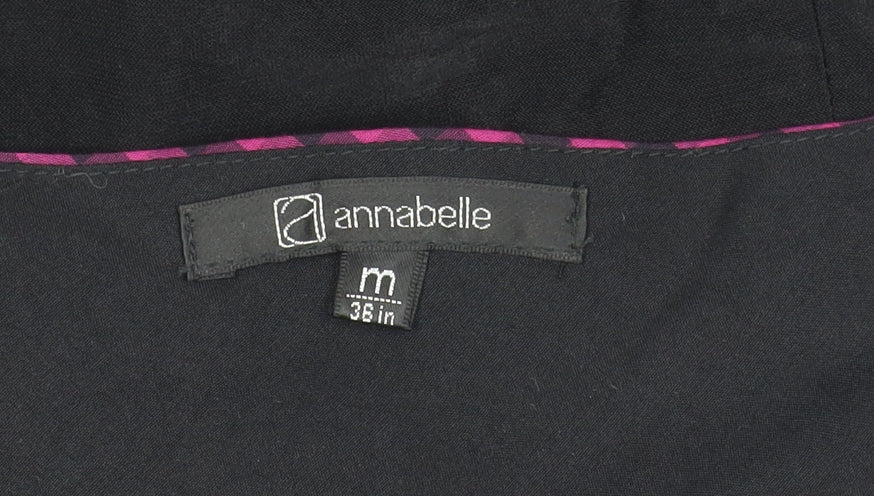 Annabelle Womens Black Pink Check Sheath Dress M Knee Length Belted