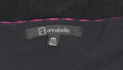 Annabelle Womens Black Pink Check Sheath Dress M Knee Length Belted