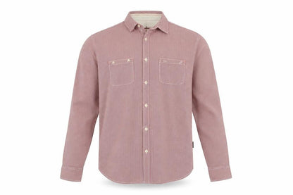 Front view of St George by Duffer men’s red check long sleeve shirt, size L
