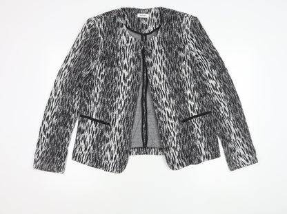 Damart Women’s Black Animal Print Blazer Jacket Size 18