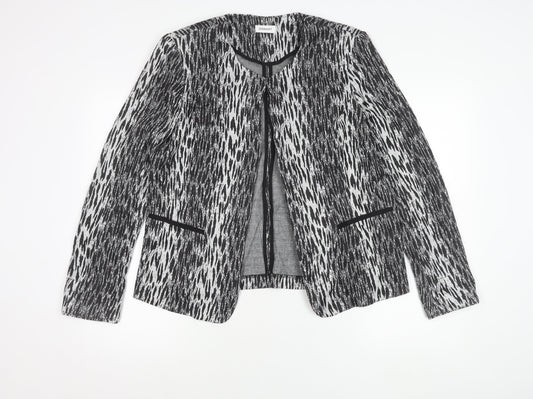 Damart Women’s Black Animal Print Blazer Jacket Size 18