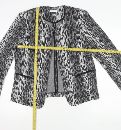 Damart Women’s Black Animal Print Blazer Jacket Size 18