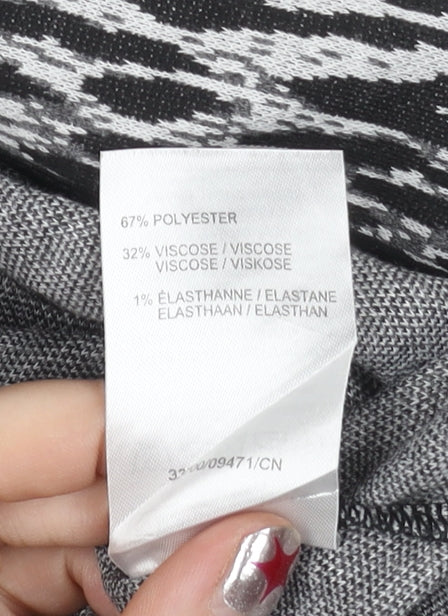 Damart Women’s Black Animal Print Blazer Jacket Size 18