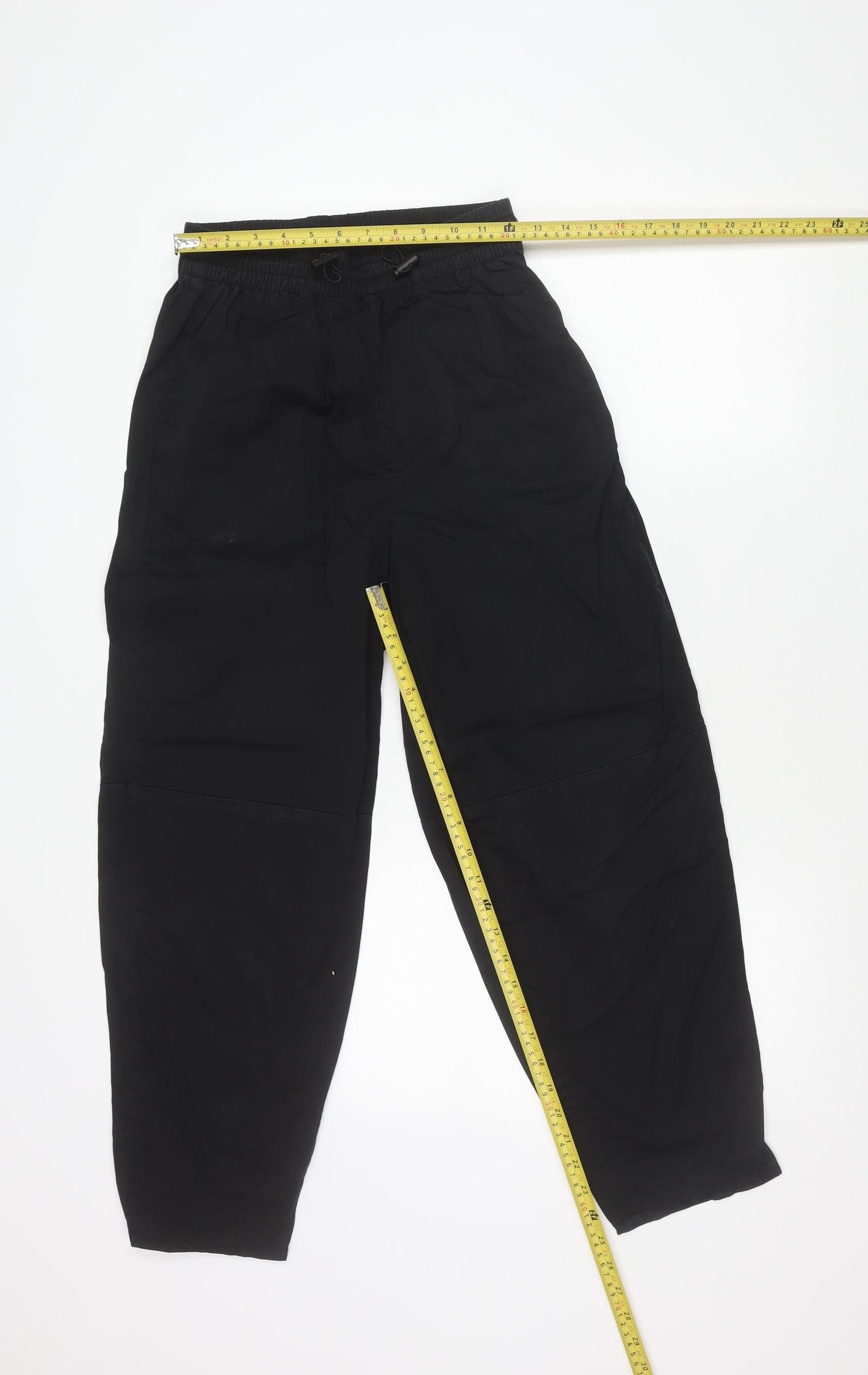 H&M Girls Black Jogger Trousers Size 6 Cotton Elastic Waist Casual