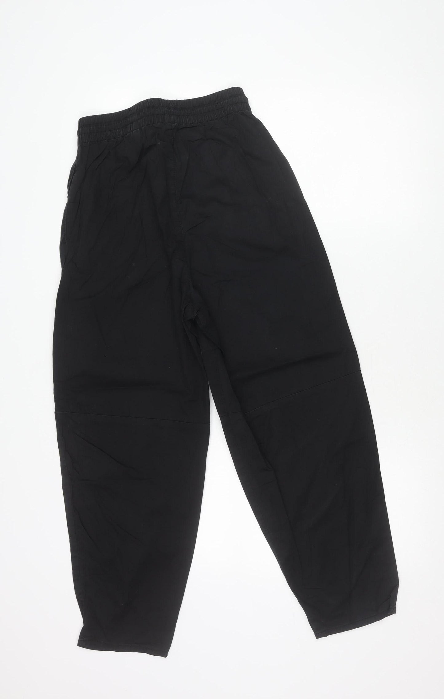 H&M Girls Black Jogger Trousers Size 6 Cotton Elastic Waist Casual