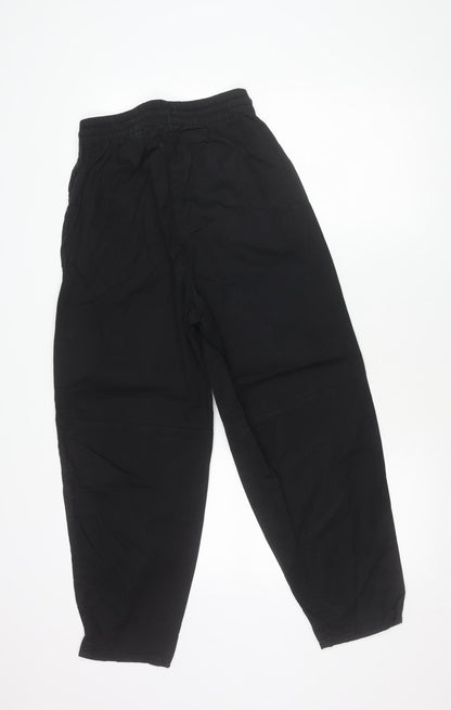 H&M Girls Black Jogger Trousers Size 6 Cotton Elastic Waist Casual