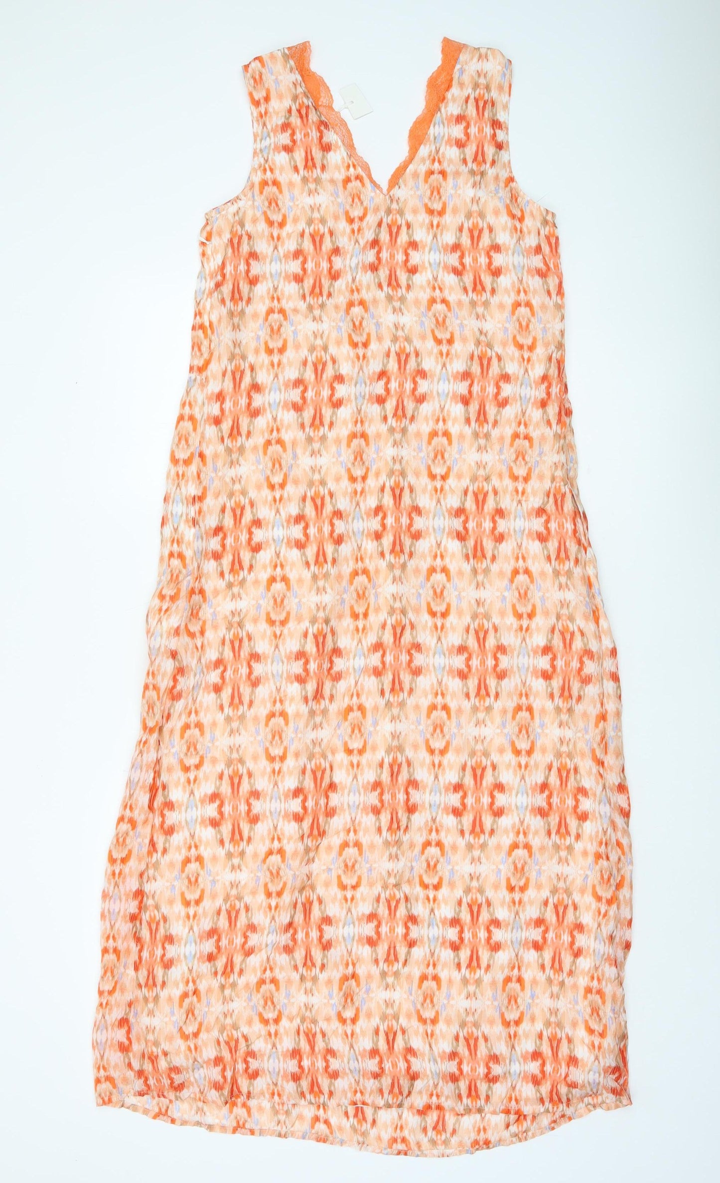 Marks and Spencer Per Una Women’s Orange Shift Dress Size 8 Boho Summer