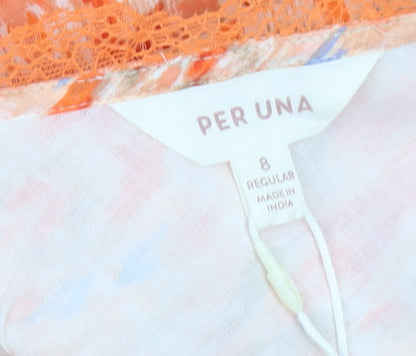 Marks and Spencer Per Una Women’s Orange Shift Dress Size 8 Boho Summer