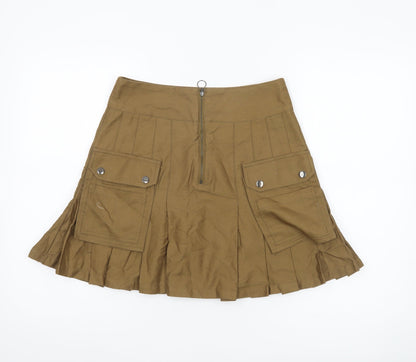 Collusion Womens Brown Cargo Short Skirt Size 10 Cotton Pockets