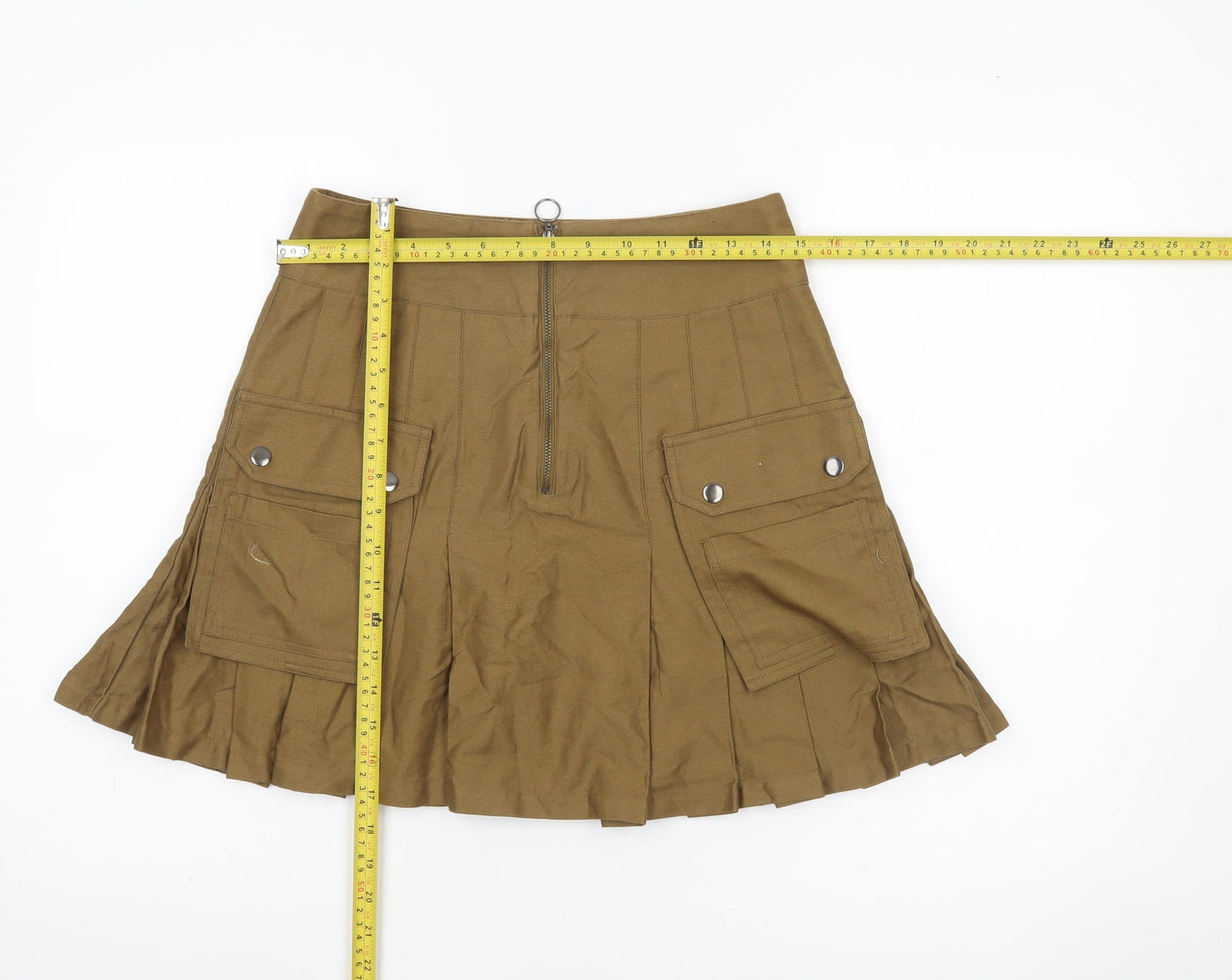 Collusion Womens Brown Cargo Short Skirt Size 10 Cotton Pockets