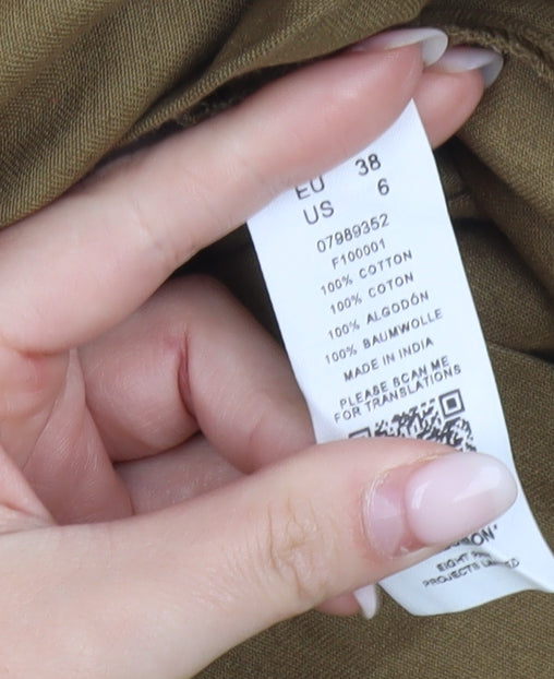 Collusion Womens Brown Cargo Short Skirt Size 10 Cotton Pockets