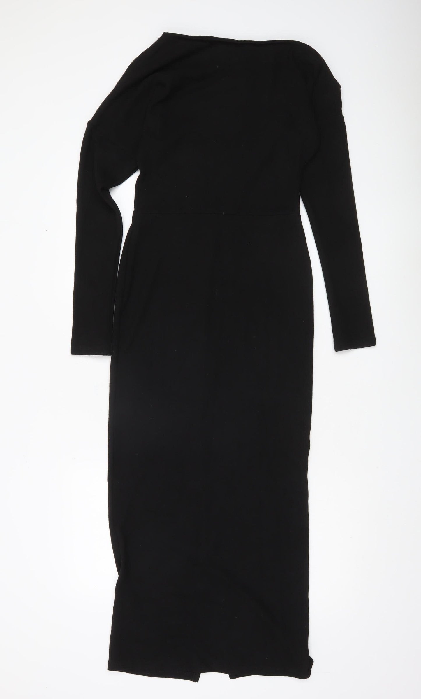 ASOS Women’s Black Bodycon Midi Dress Size 8-10 Long Sleeve