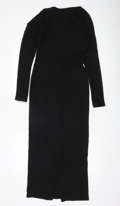 ASOS Women’s Black Bodycon Midi Dress Size 8-10 Long Sleeve
