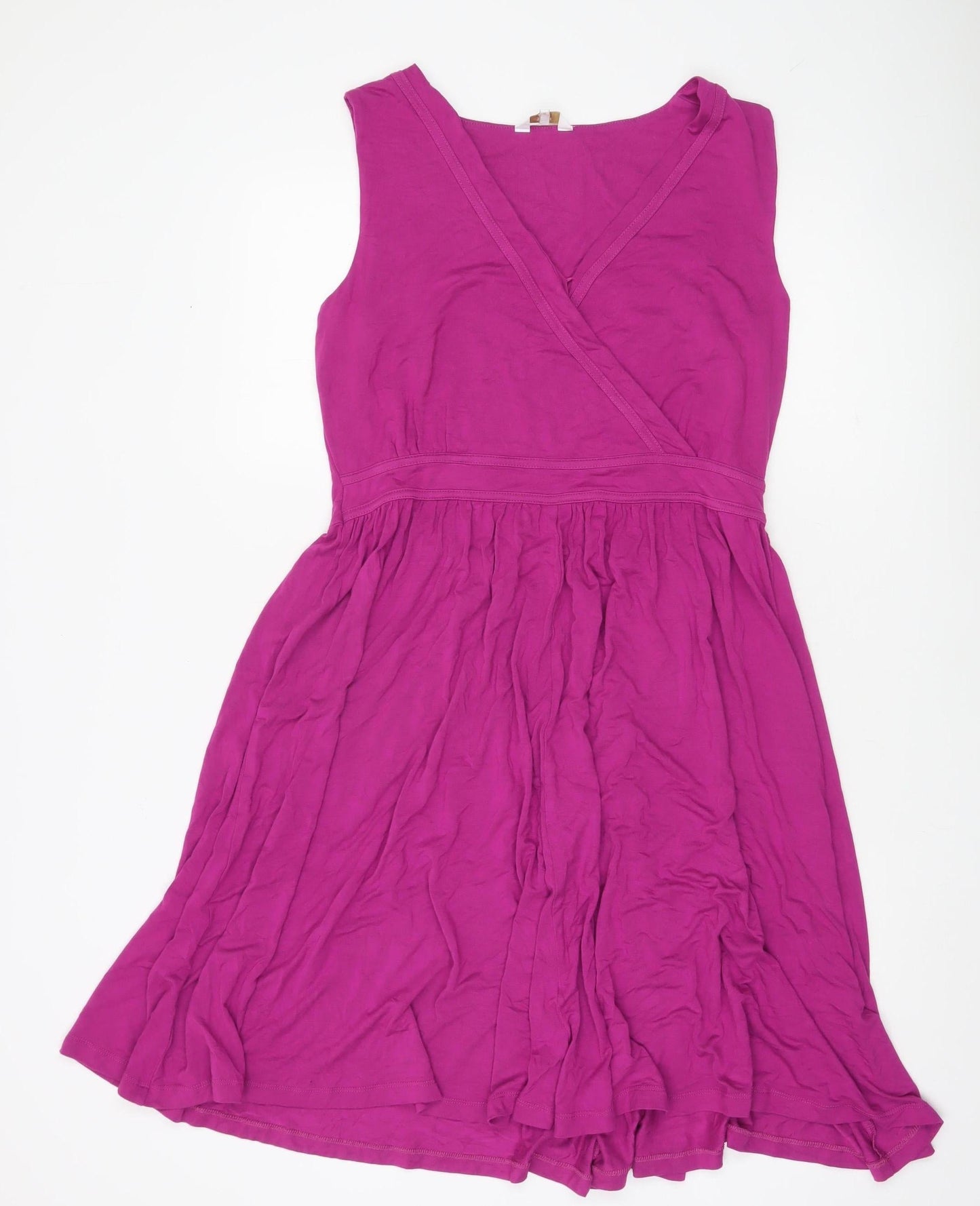 Cotton Traders Womens Pink Size 14 Wrap Dress Sleeveless Casual