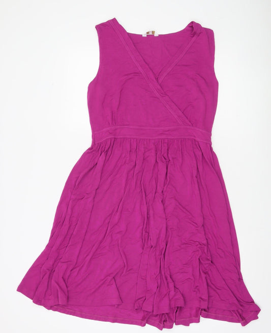 Cotton Traders Womens Pink Size 14 Wrap Dress Sleeveless Casual