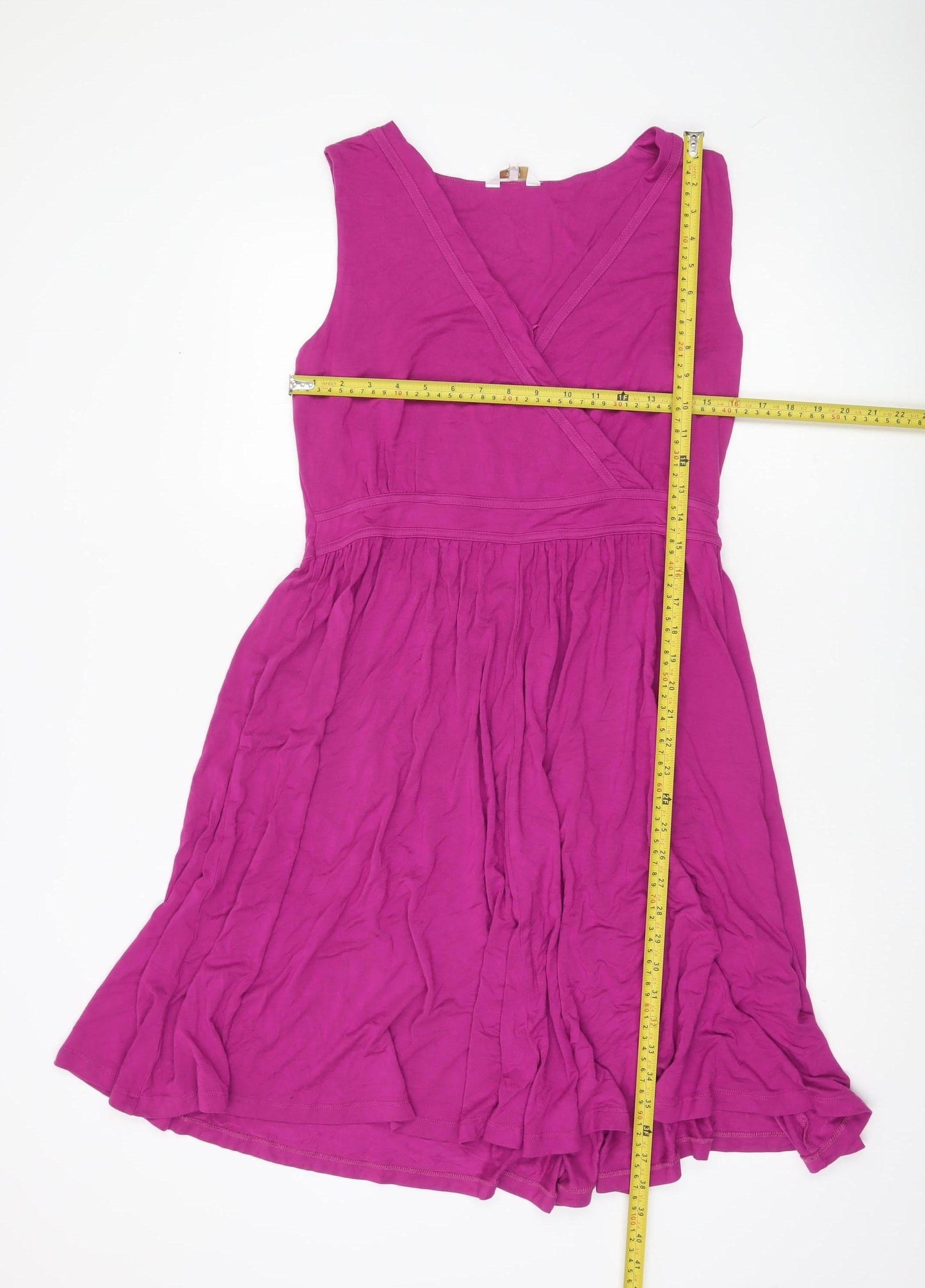 Cotton Traders Womens Pink Size 14 Wrap Dress Sleeveless Casual