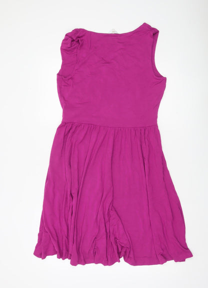 Cotton Traders Womens Pink Size 14 Wrap Dress Sleeveless Casual