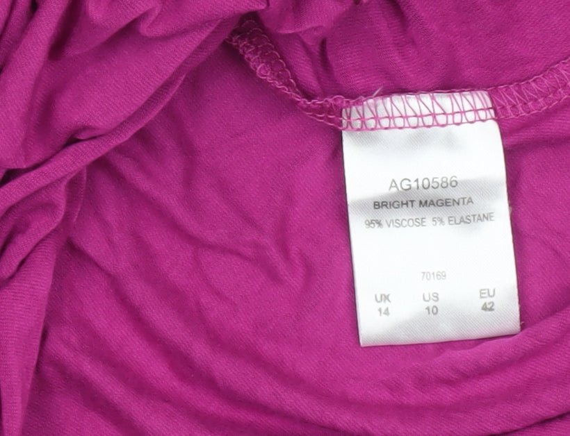 Cotton Traders Womens Pink Size 14 Wrap Dress Sleeveless Casual