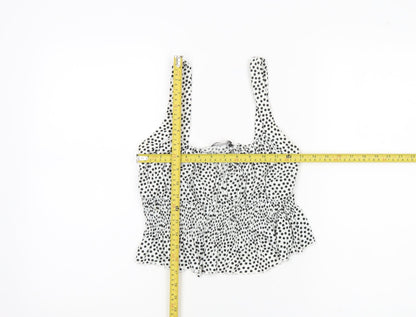 Bershka Women’s White Polka Dot Camisole Blouse Size 8