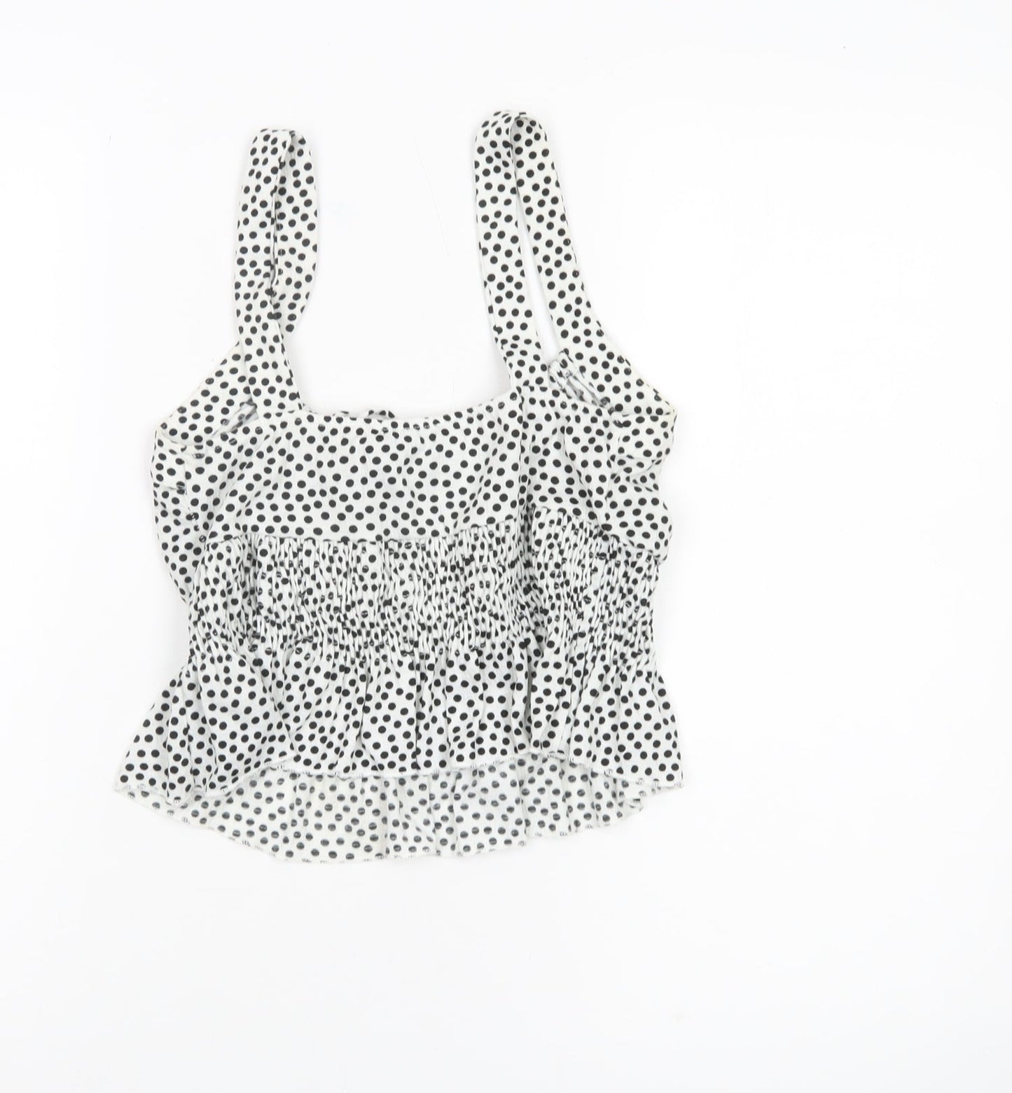 Bershka Women’s White Polka Dot Camisole Blouse Size 8