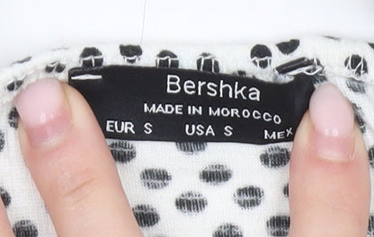 Bershka Women’s White Polka Dot Camisole Blouse Size 8