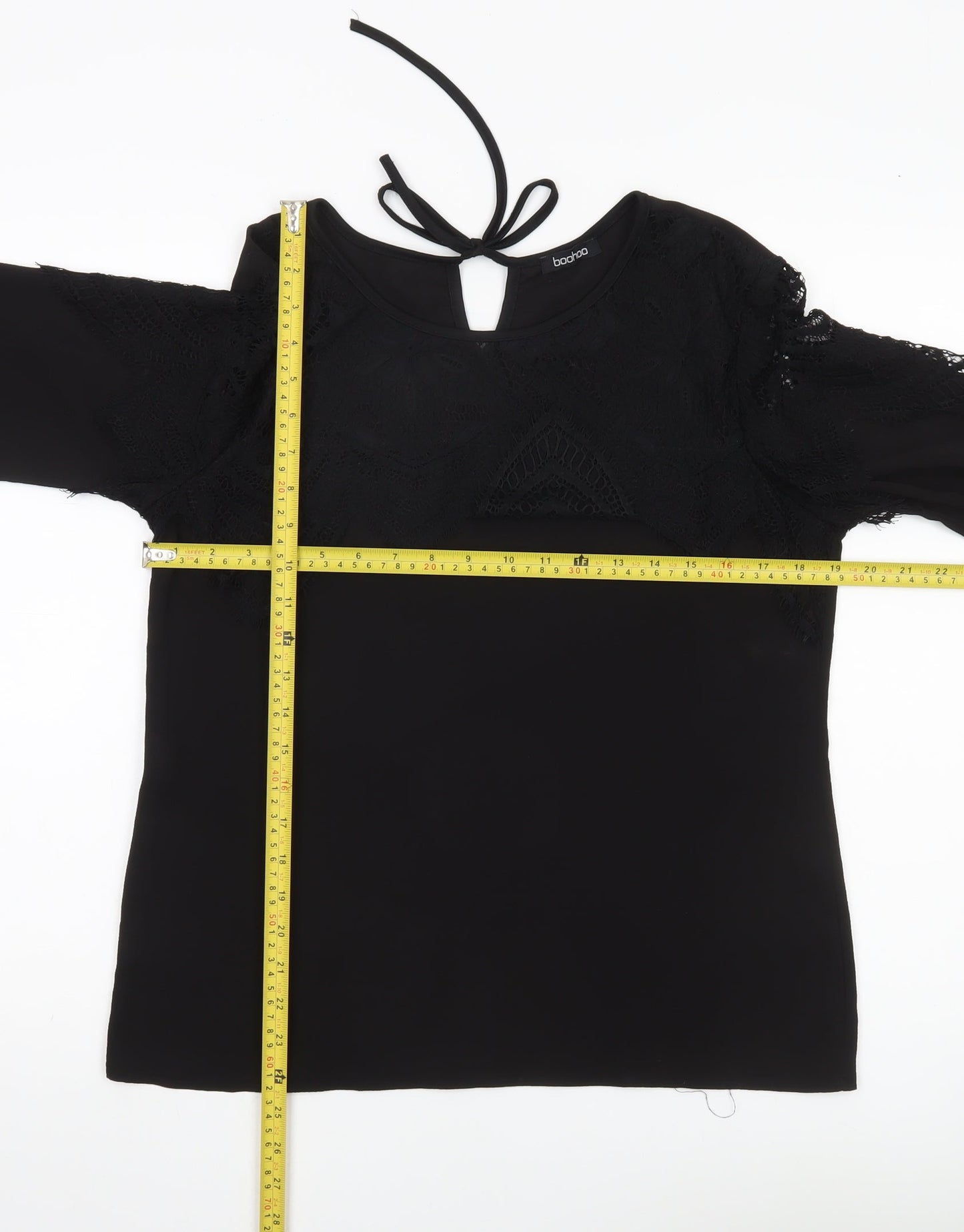 Womens UK Size 12 Boohoo Black Tunic Blouse