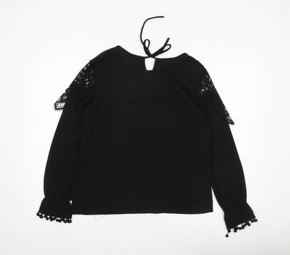 Womens UK Size 12 Boohoo Black Tunic Blouse
