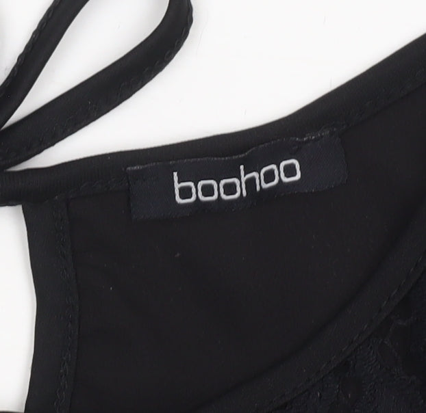 Womens UK Size 12 Boohoo Black Tunic Blouse