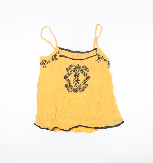 Womens UK Size 8 Hush Yellow Camisole Tank