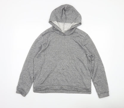 H&M Girls Grey Glitter Pullover Hoodie Size 12 Years Cotton Blend