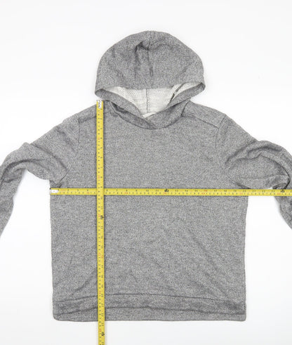 H&M Girls Grey Glitter Pullover Hoodie Size 12 Years Cotton Blend