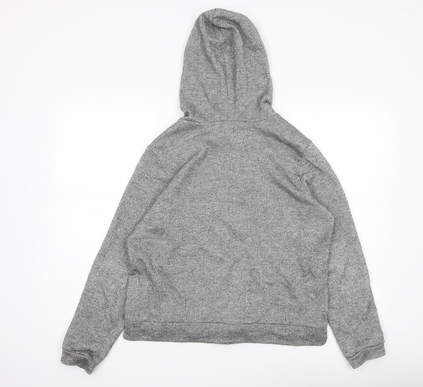 H&M Girls Grey Glitter Pullover Hoodie Size 12 Years Cotton Blend