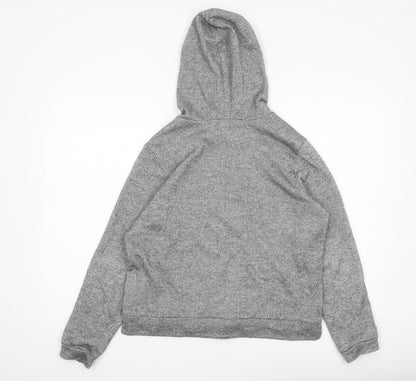 H&M Girls Grey Glitter Pullover Hoodie Size 12 Years Cotton Blend