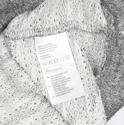 H&M Girls Grey Glitter Pullover Hoodie Size 12 Years Cotton Blend