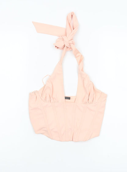 Womens UK Size 12 Zara Pink Cropped Tank