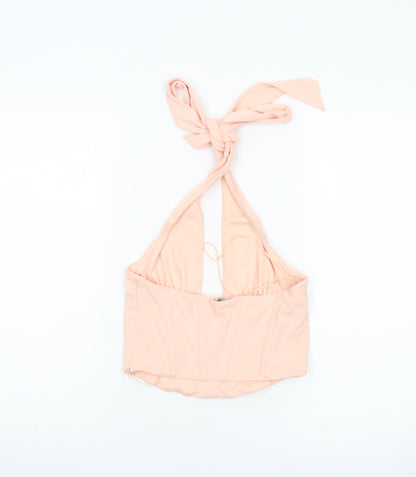 Womens UK Size 12 Zara Pink Cropped Tank