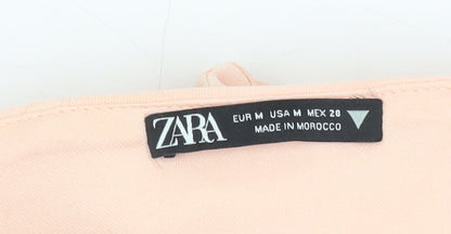 Womens UK Size 12 Zara Pink Cropped Tank