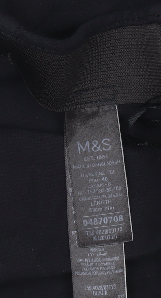 Marks and Spencer Womens Black Size 12 Pencil Skirt Workwear