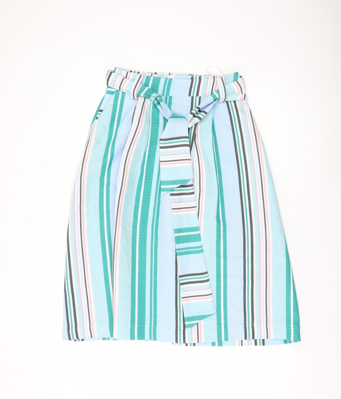 Oasis Women’s Multicoloured Stripe A-Line Knee Length Skirt Size 8