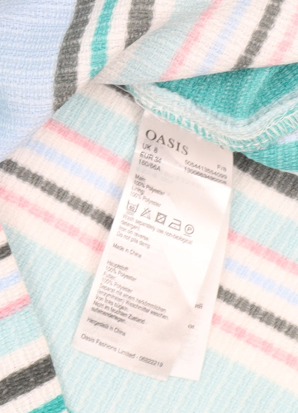 Oasis Women’s Multicoloured Stripe A-Line Knee Length Skirt Size 8