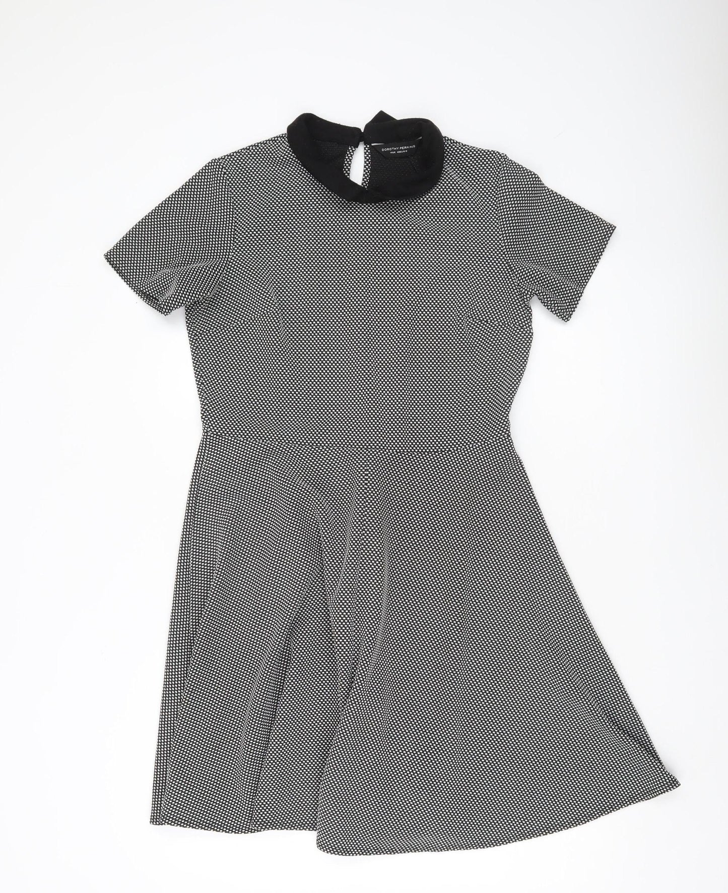 Dorothy Perkins Women’s Black Collared Skater Dress Size 14