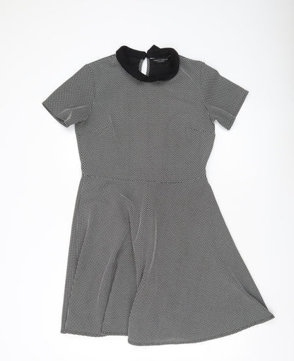 Dorothy Perkins Women’s Black Collared Skater Dress Size 14