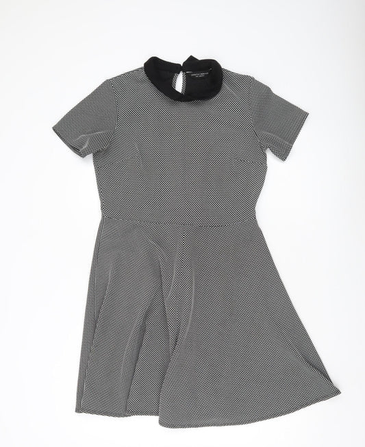 Dorothy Perkins Women’s Black Collared Skater Dress Size 14
