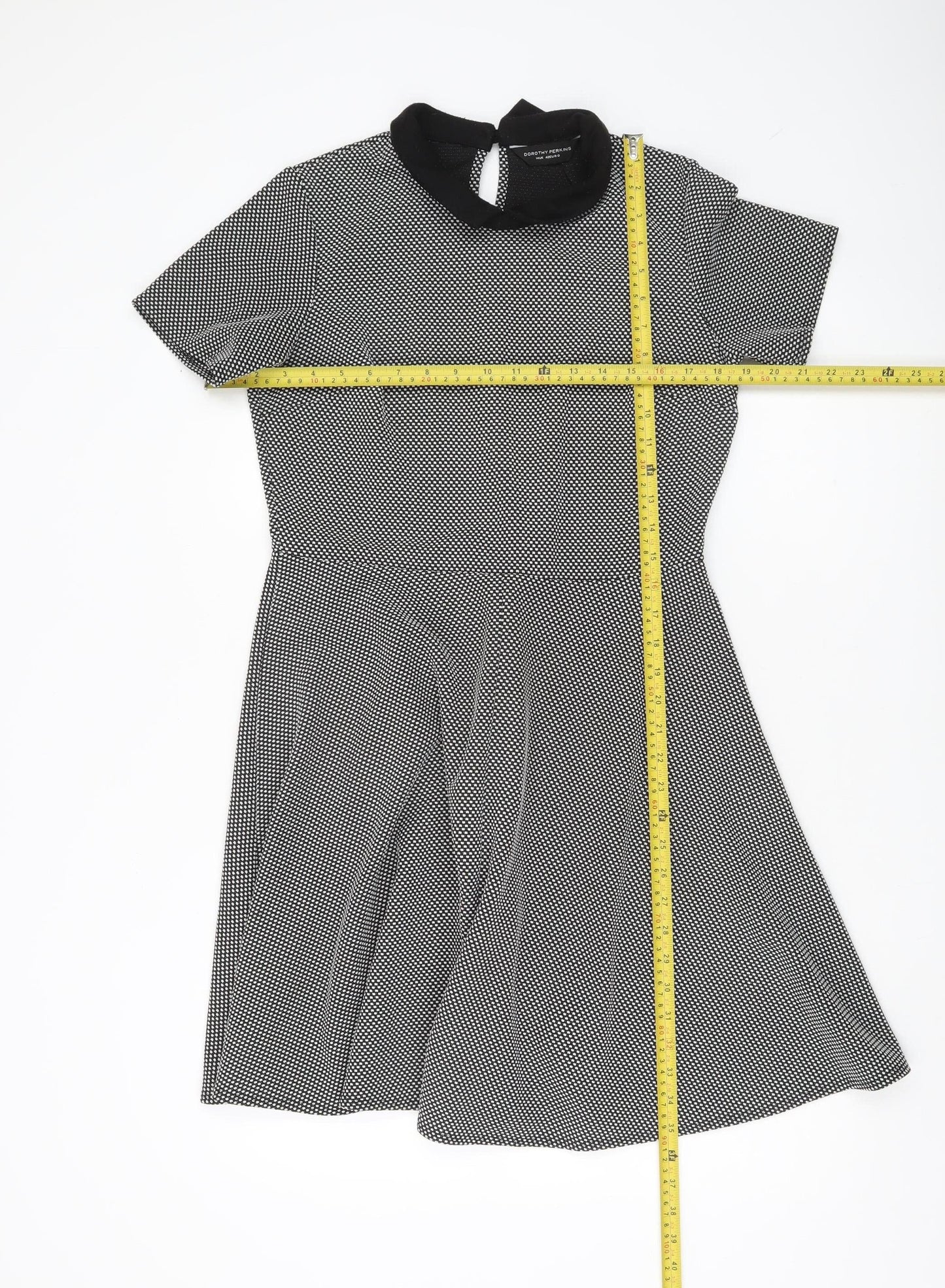 Dorothy Perkins Women’s Black Collared Skater Dress Size 14