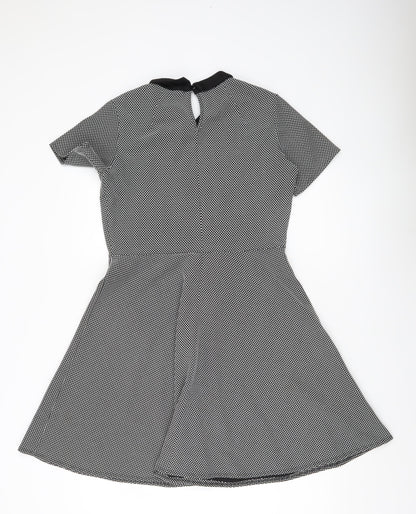 Dorothy Perkins Women’s Black Collared Skater Dress Size 14