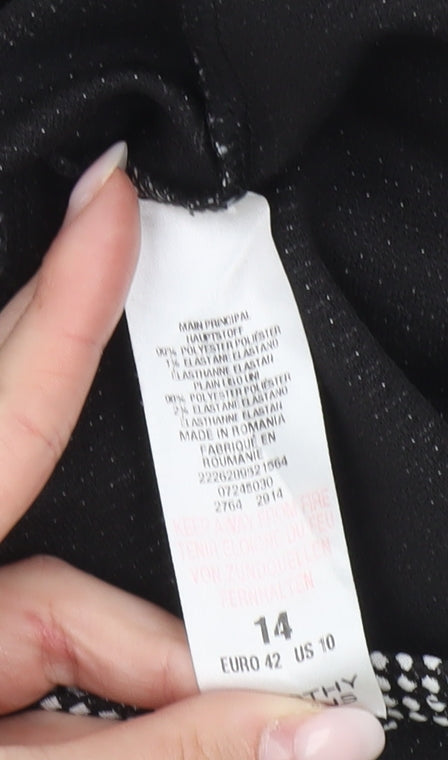 Dorothy Perkins Women’s Black Collared Skater Dress Size 14