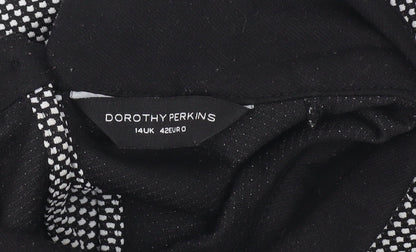Dorothy Perkins Women’s Black Collared Skater Dress Size 14