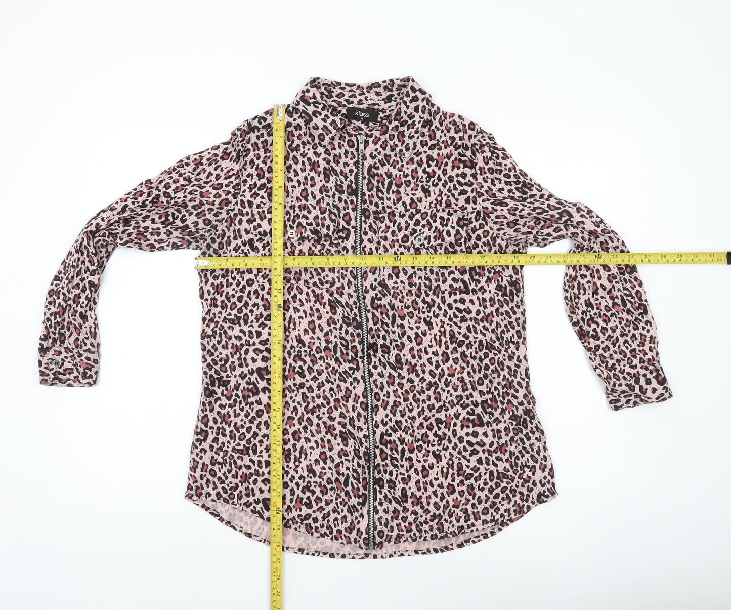 Womens UK Size 10 Klass Pink Blouse Button-Up