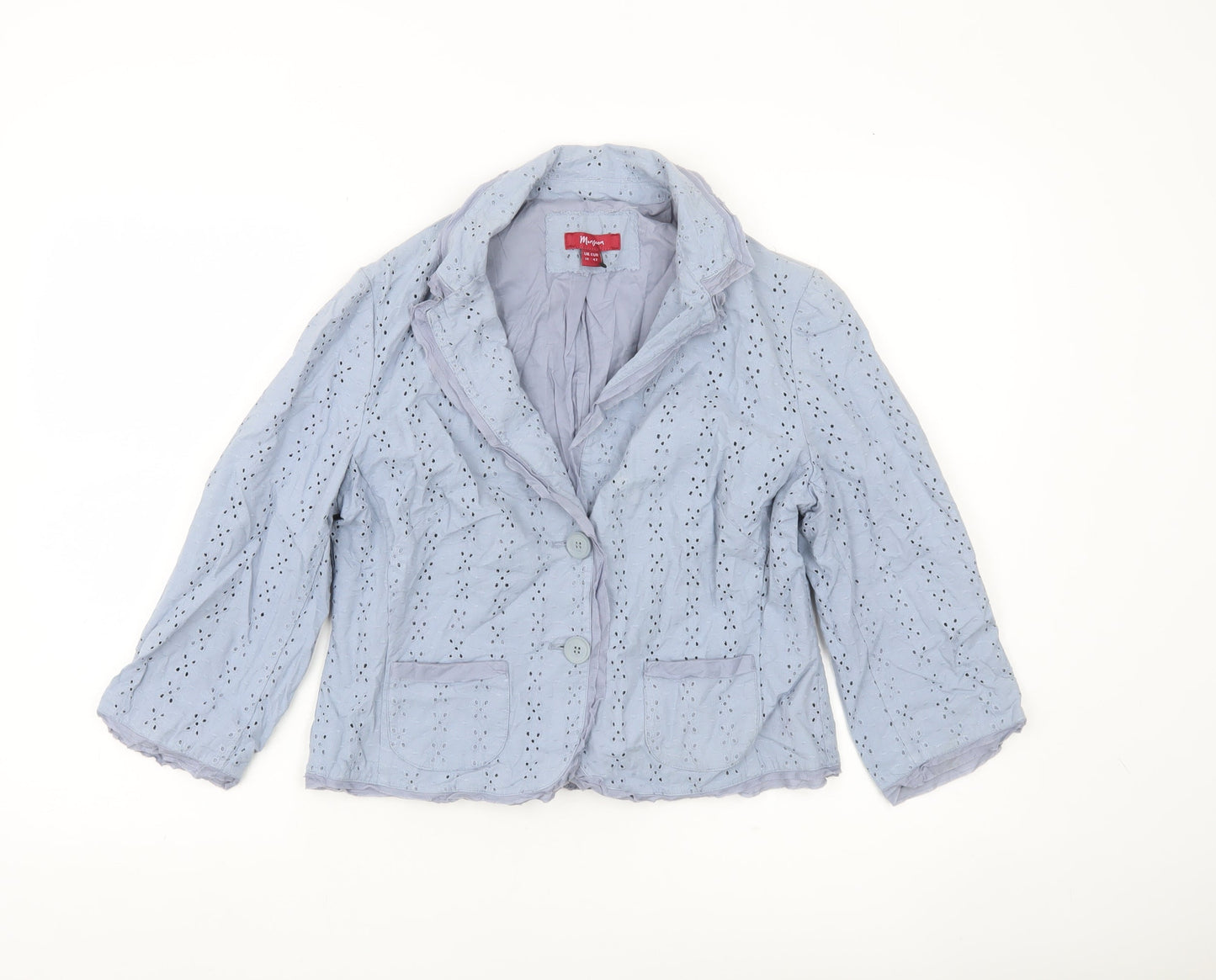 Monsoon Women’s Blue Cotton Blazer Jacket Size 14 UK
