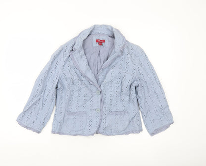 Monsoon Women’s Blue Cotton Blazer Jacket Size 14 UK